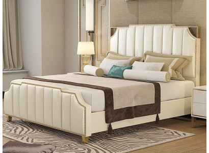 Diseño cama doble cama hotel lujo dormitorio 180x200 cm camas de cuero tapizadas.