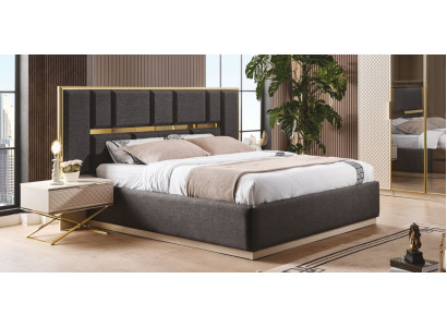 Elegante conjunto de dormitorio de 3 piezas moderno y lujoso en colores beige.