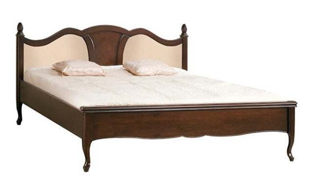Cama clásica Cama doble Camas Cuero Textil Madera genuina Estilo antiguo Nuevo