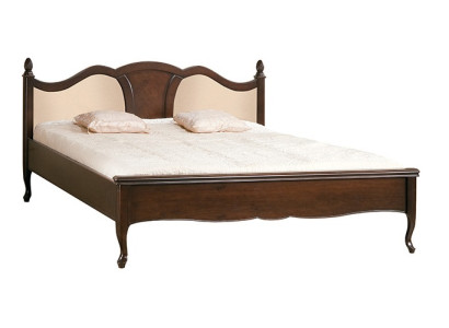 Cama clásica Cama doble Camas Cuero Textil Madera genuina Estilo antiguo Nuevo