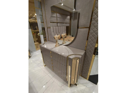 Cómoda con espejo moderna Cómoda con espejo de lujo Diseño moderno en el dormitorio
