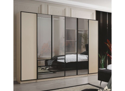 Mueble moderno armario dormitorio lujo beige armario puertas de cristal