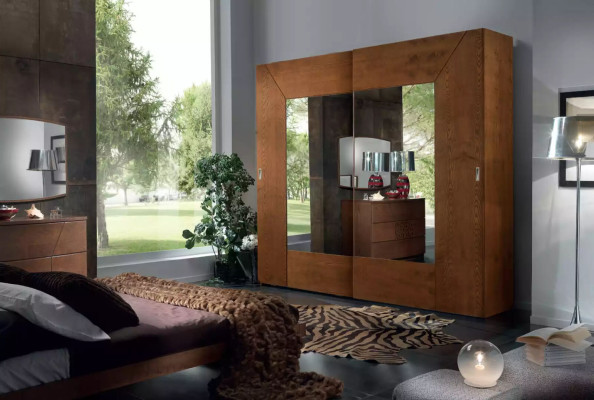 Dormitorio Armario de madera Armario Moderno marrón Armarios