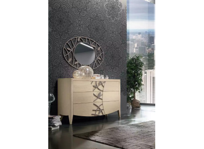 Dormitorio Cómoda Espejo Aparador Cómodas Madera Diseño moderno Lujo