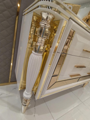 Dormitorio conjunto de madera cómoda con espejo Muebles modernos 2 piezas Nuevo