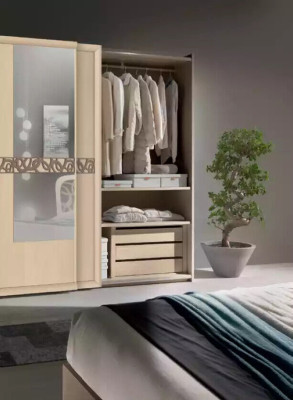 Conjunto de dormitorio Cama 2x Mesitas de noche Armario Diseño Lujo nuevo 6 piezas