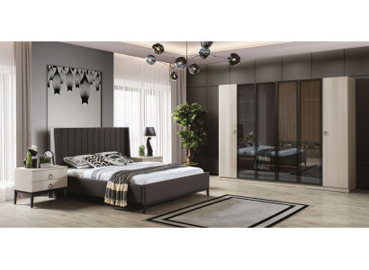 Dormitorio conjunto cama 2 mesitas de noche armario moderno muebles de 4 piezas