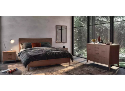 Conjunto de dormitorio Cama 2 mesitas de noche Cómoda Diseño Muebles de lujo 4 piezas