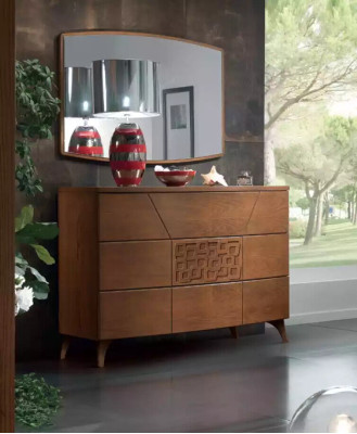 Conjunto de dormitorio cómoda espejo de lujo completo moderno cómodas de 2 piezas