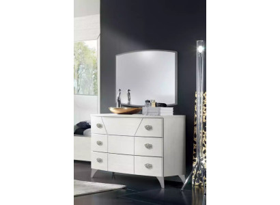 Dormitorio Conjunto Cómoda Espejo Lujo Completo blanco Aparador 2 piezas