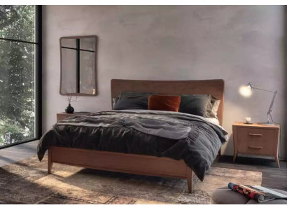 Set de dormitorio cama de lujo 2 mesitas de noche Diseño nuevo marrón 3 piezas Moderno