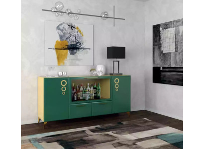 Aparador de lujo nuevo, Consola verde, Aparadores modernos, Cómodas de madera para sala de estar.