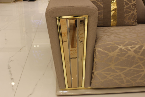 Sofá 3+3+1+1 + mesa de centro + pared de salón moderna de tela completamente nueva.