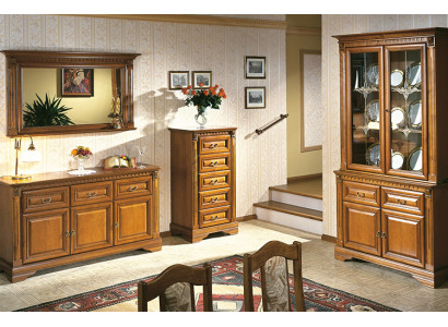 Juego de sala de estar de 4 piezas: cómoda, vitrina, aparador, estilo colonial, mueble modular.