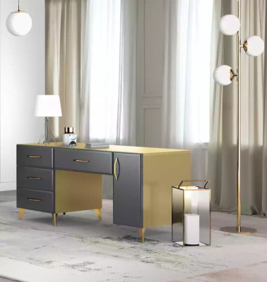 Conjunto de sala de estar Escritorio Aparador Estantería 3 piezas. Mesa Muebles Madera
