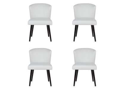 4x sillas de cuero acolchadas asiento respaldo diseño sillón salón club conjunto de sillones