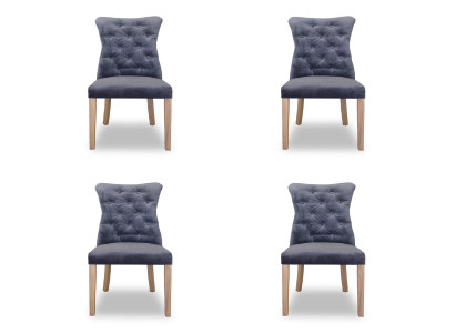 4 sillas silla tapizada diseño chesterfield conjunto de sillones completo