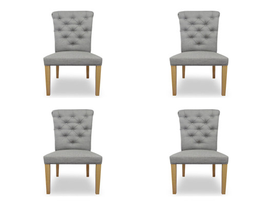 4 sillas silla tapizada diseño sala de estar asiento respaldo conjunto sillón Chesterfield