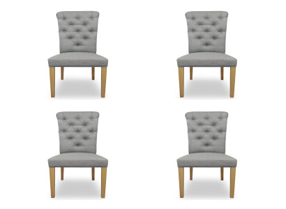 4 sillas silla tapizada diseño sala de estar asiento respaldo conjunto sillón Chesterfield