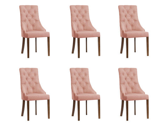 6x Chesterfield sillón lounge club tapizado silla sillas juego de asientos respaldo