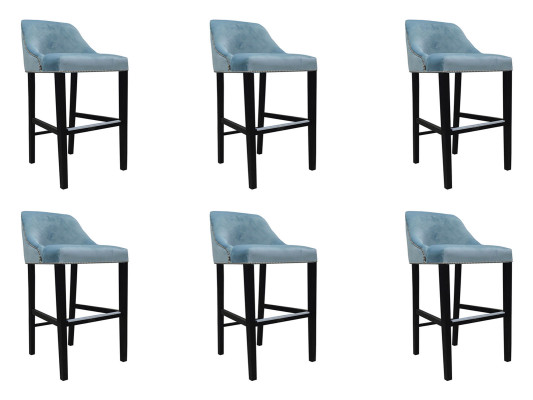 6x Conjunto completo de sillas de diseño con taburetes, juego de taburetes sillas.