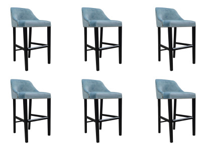 6x Conjunto completo de sillas de diseño con taburetes, juego de taburetes sillas.