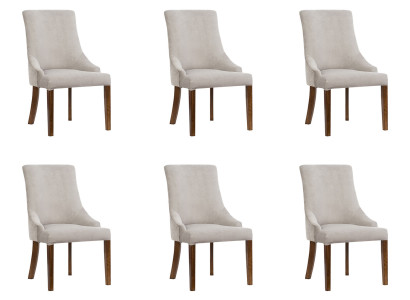 6x Conjunto de 6 sillas de cojín de diseñador, completo con respaldo y asiento tipo lounge.