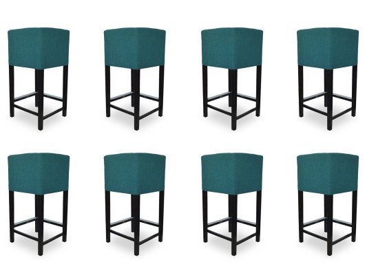 8 taburetes de bar esquina silla sillones taburete mostrador cuero tapizados set completo.