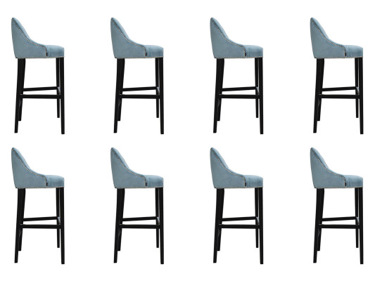 8x Taburete de diseño, taburete de bar con respaldo, sillas tapizadas, sillón, silla de salón, taburete de bar.