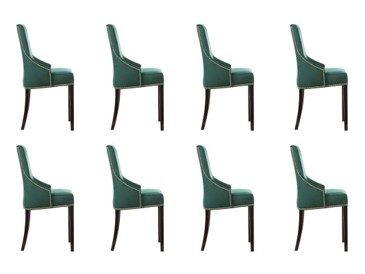 8x Sillas de diseño con cojines. Juego de sillones de asiento acolchados.