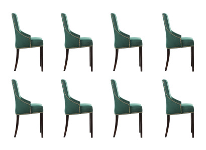 8x Sillas de diseño con cojines. Juego de sillones de asiento acolchados.