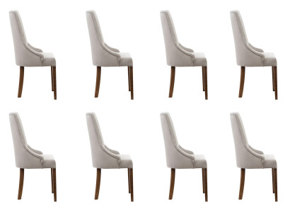 8x juego de sillas de polipiel de diseñador, juego completo de sillas de respaldo y asiento lounge.