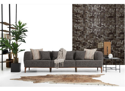 Sofá de tres plazas, sofás de 3 plazas gris tela sala de estar de lujo moderno nuevo.