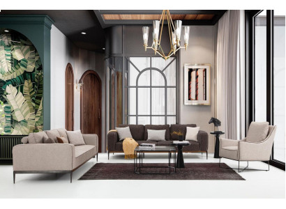 Sofá de 2 plazas Sofá beige moderno Conjunto de sofás y sillones