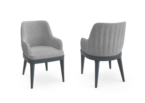 Sillas modernas de diseño en tela y madera, sillón de lujo tapizado textil.