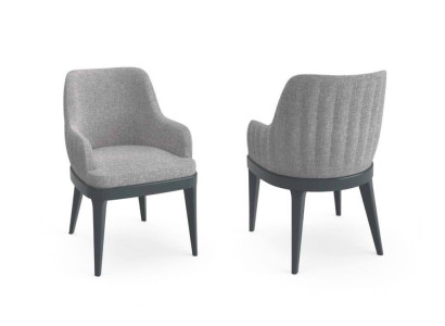 Sillas modernas de diseño en tela y madera, sillón de lujo tapizado textil.