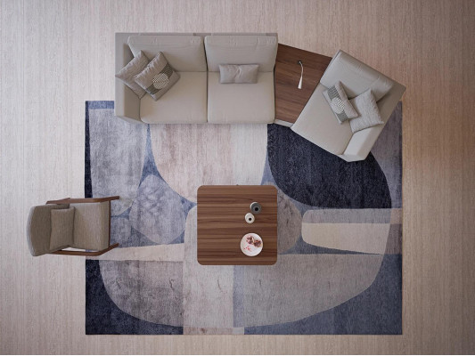 Muebles tapizados Sofá Tres plazas Sala de estar Silla de diseño de tela de madera