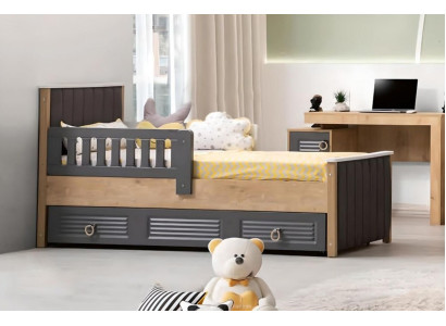 Marco de la cama cama infantil cama habitación infantil muebles de habitación infantil gris madera