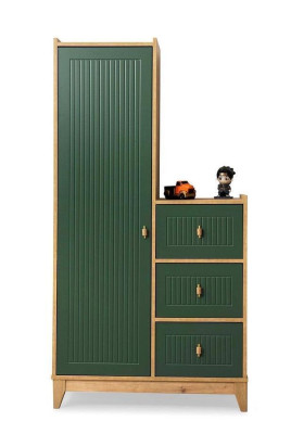 Elegante armario verde de madera para habitación infantil Novedad