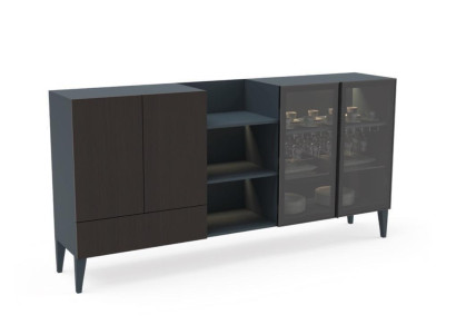 Aparador moderno muebles de madera cómoda marrón negro nuevo