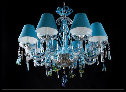 Lámpara de techo azul luces diseño lámparas candelabros cristal candelabro