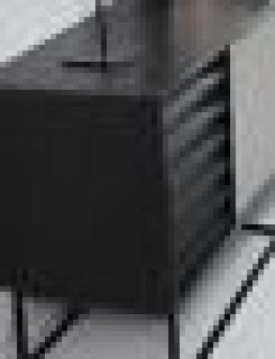 Mueble de TV RTV, estante bajo, estanterías, juego de soporte para TV de madera moderno diseño negro.