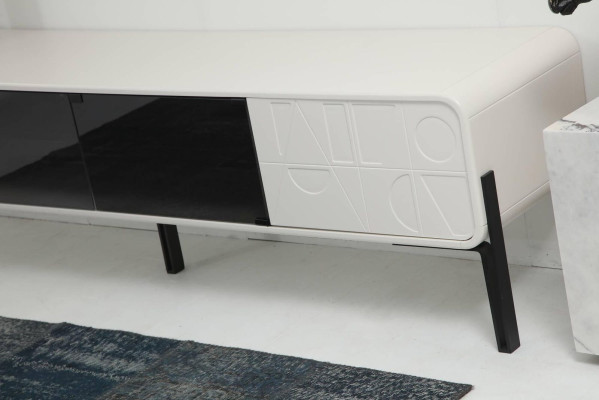 Conjunto de muebles de salón RTV Lowboard estante de TV armario de madera moderno blanco.