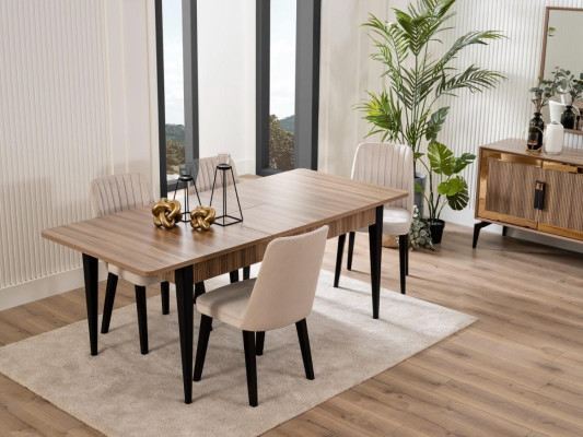 Grupo de comedor Conjunto de comedor Mesa de comedor Conjunto de 7 piezas Comedor Marrón Madera