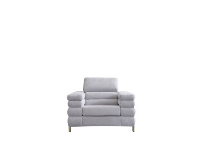 Sillón moderno gris tapizado individual para salón de estar de una plaza.