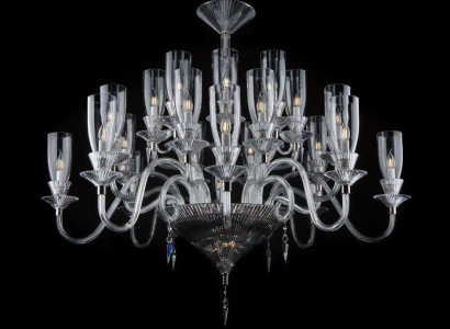 XXL Lámpara 26x Araña Palacio Villa D'Este Luces Lámpara de Cristal Araña