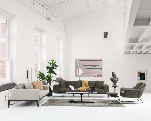 Sofá de tres plazas Sofás de 3 plazas Gris Tela Salón Lujo Moderno Nuevo