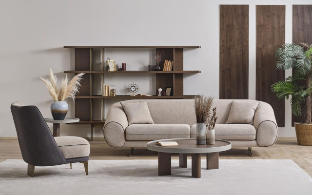 Diseñador de muebles para sala de estar 3+1 asientos, sillón de lujo, mesa de centro, mesa auxiliar.