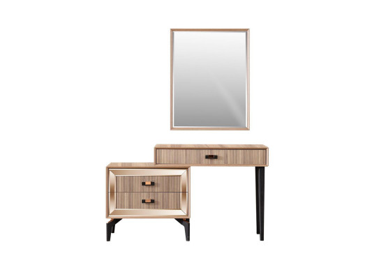 Mueble de tocador de lujo, tocador, consola, cómoda juego de 2 piezas en oro.