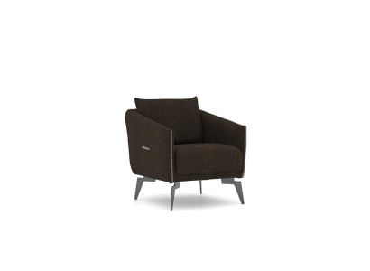 Silla negra diseño moderno de sala de estar en textil de lujo.